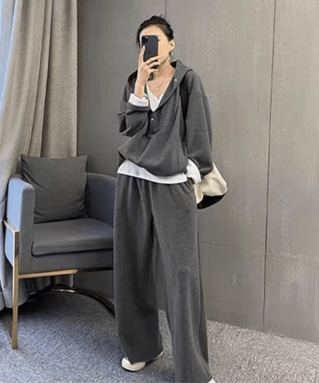 wide pants two-piece / 2color　hm1006
