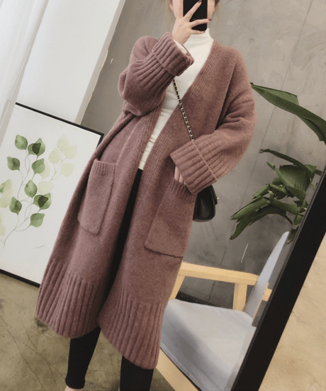 oversized long cardigan / 4color　hm2701
