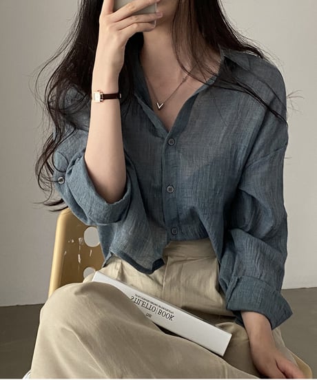 sheer short shirt / 4color　hm2918