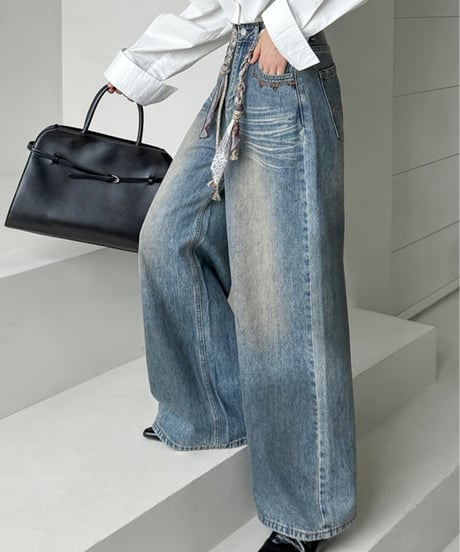 wide denim pants　hm2806