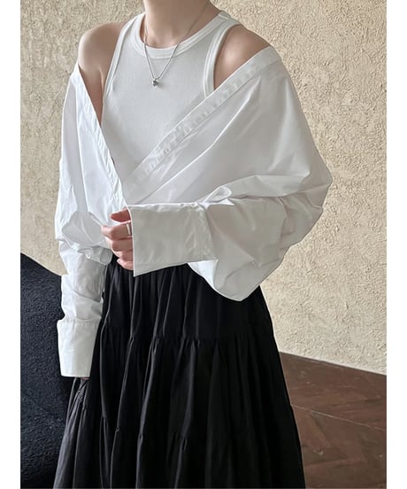 cross wrap shirt / 2color　hm2056