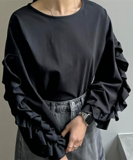 ruffle sleeve pullover / 2color　hm2658