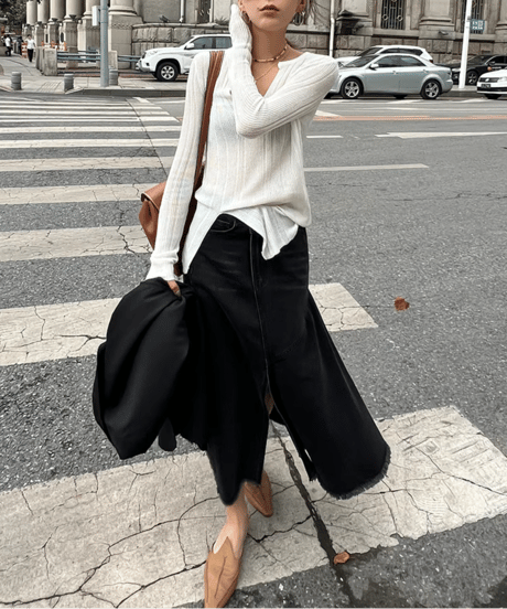 v-neck knit sweater / 2color　hm1040