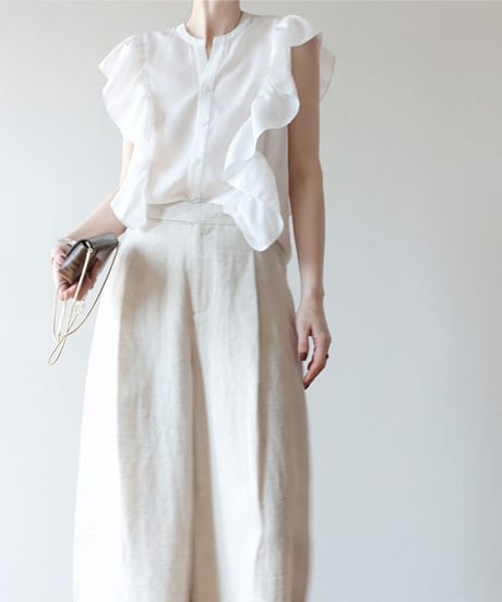 sleeveless frill blouse / 2color　hm1482