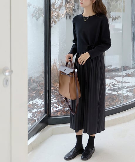 pleated docking dress / 2color　hm1674