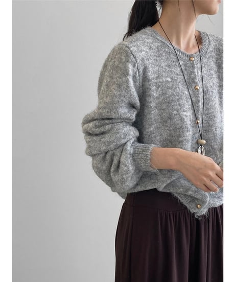 fluffy knit cardigan  / 6color　hm2630