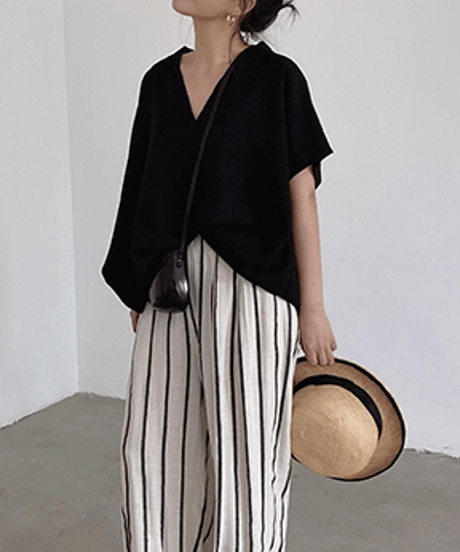 wide reg stripe pants　hm1465