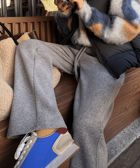 fleece thickened pants / 2color　hm1064