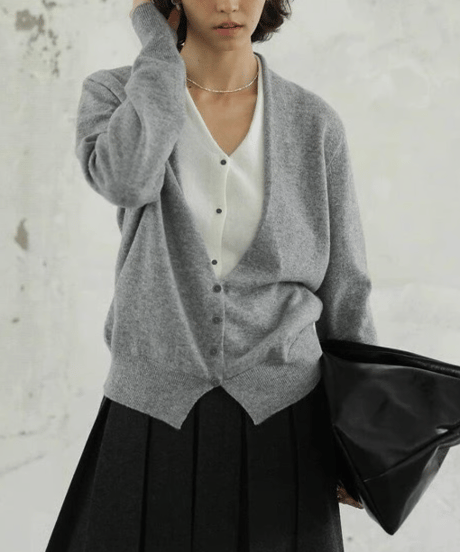 v-neck knit cardigan / 2color　hm2520