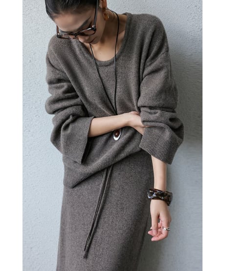knit top & skirt setup / 2color　hm1845