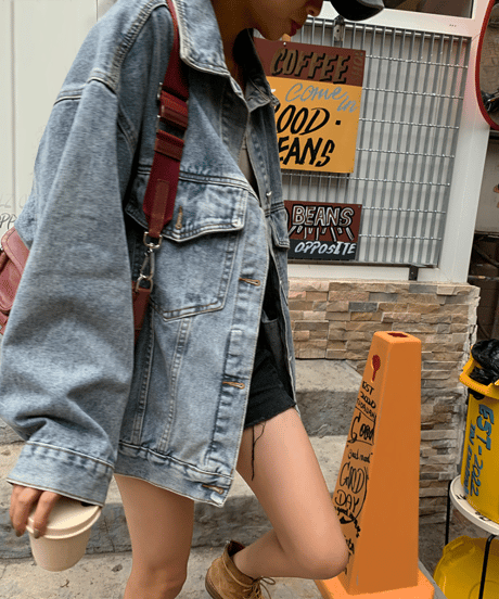 oversized denim jacket　hm1264