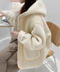 hoodie boa jacket / 2color　hm2673