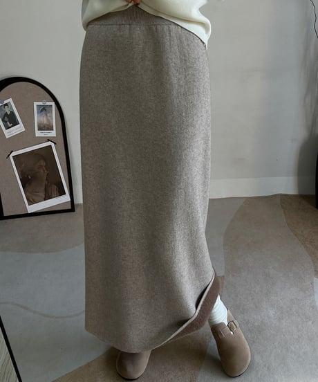 soft knit straight skirt / 6color　hm2678