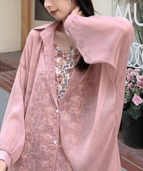 sheer loose shirt / 7color　hm2881