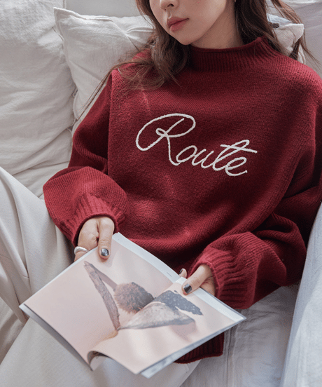relaxed logo knit / 4color　hm2804