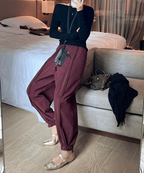lace stitch casual pants / 2color　hm1691
