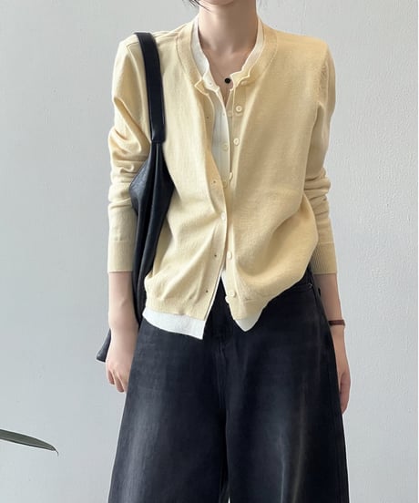 layered knit cardigan / 3color　hm1710