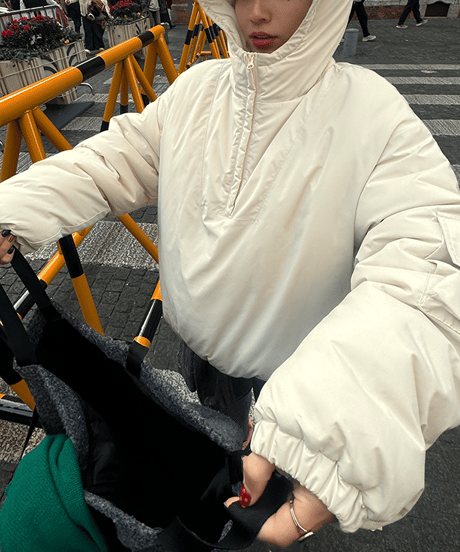 label pullover jacket / 2color　hm1891