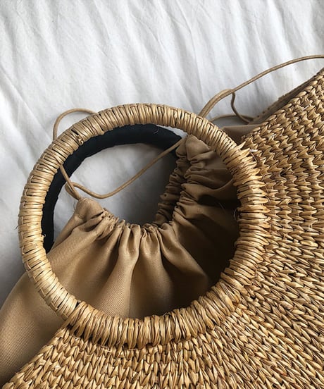 ribbon round basket bag　hm1592