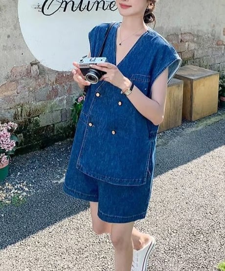 retro denim jumpsuit / hm2469