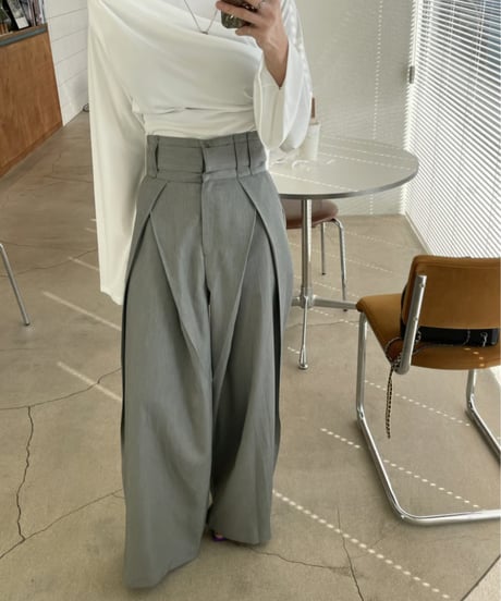 tuck wide slacks / 2color　hm2822