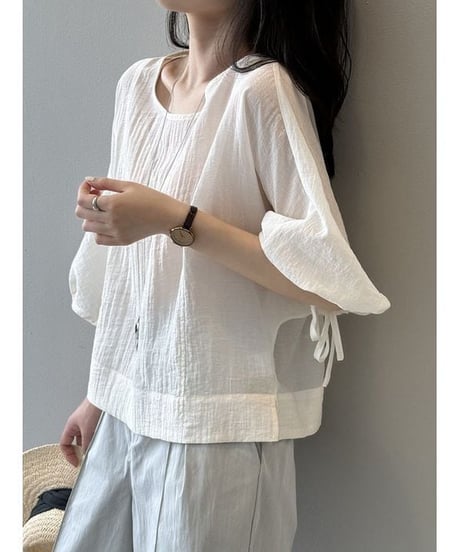 loose cotton blouse / 4color　hm2325