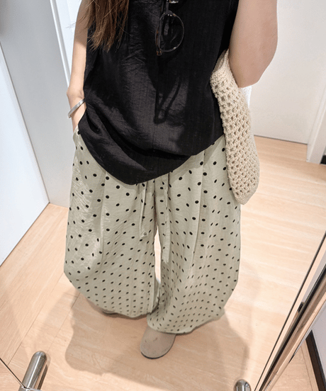 dot wide pants / 3color　hm2892