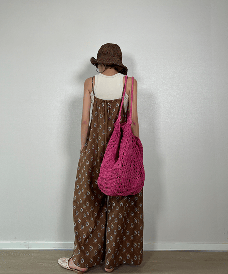 floral print cami overalls / 2color　hm1643