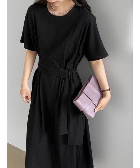 belted flare dress / 2color　hm2289