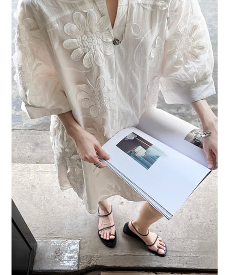 embroidered shirt dress　hm2941