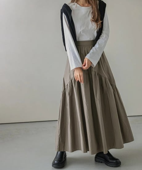 asymmetric tiered skirt / 5color　hm2691