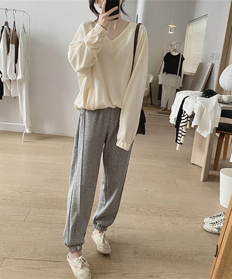 v-neck oversized tops / 3color　hm1777