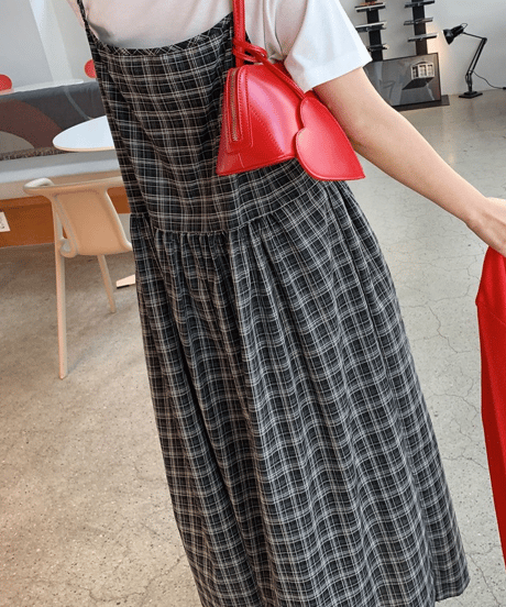 plaid jumper dress / 2color　hm2978