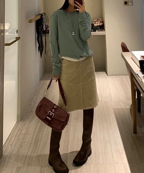 elegant corduroy skirt / 2color　hm1688