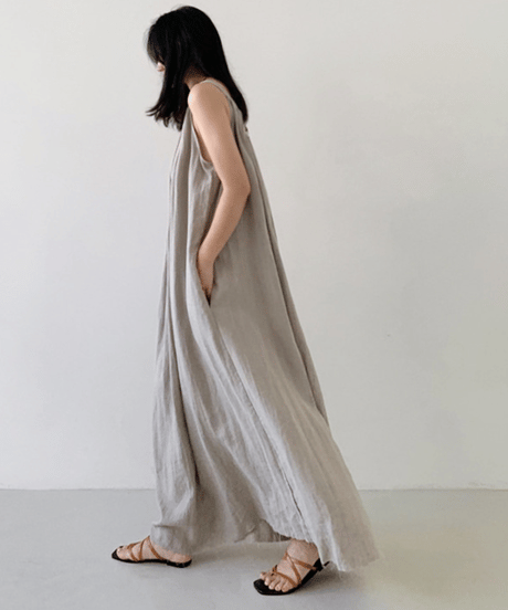 《即納》sleeveless loose dress / 3color　hm2923