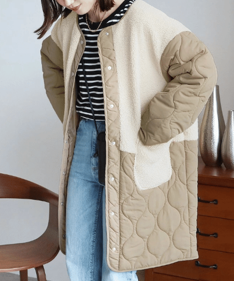 hybrid quilted coat / 3color　hm2570