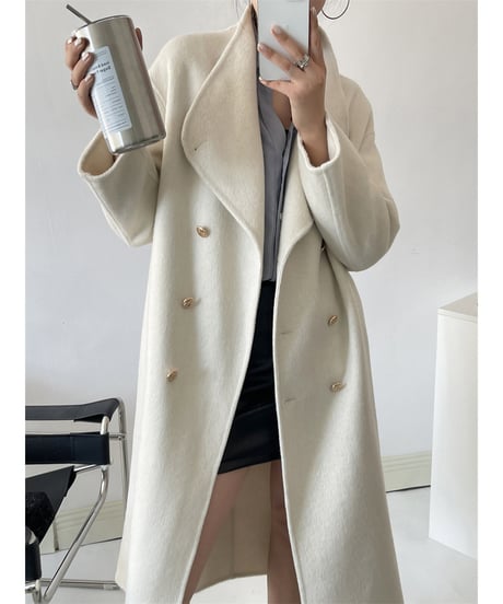W-button long coat / 3color　hm1850