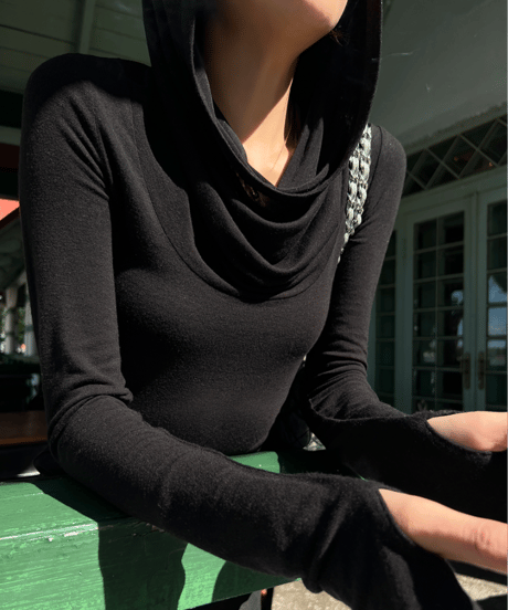 cowl neck long sleeve top / 2color　hm1151