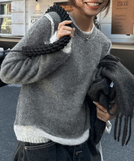 layer style knit top / 2color　hm1091