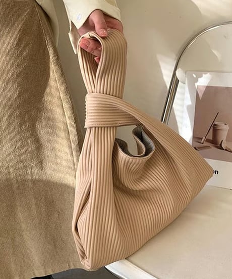 pleated tote bag / 3color　hm1543