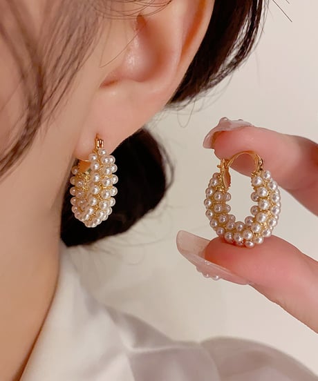 pearl hoop pierce / 2color　hm1954