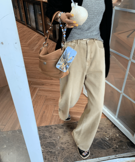 denim wide color pants / 2color　hm1335