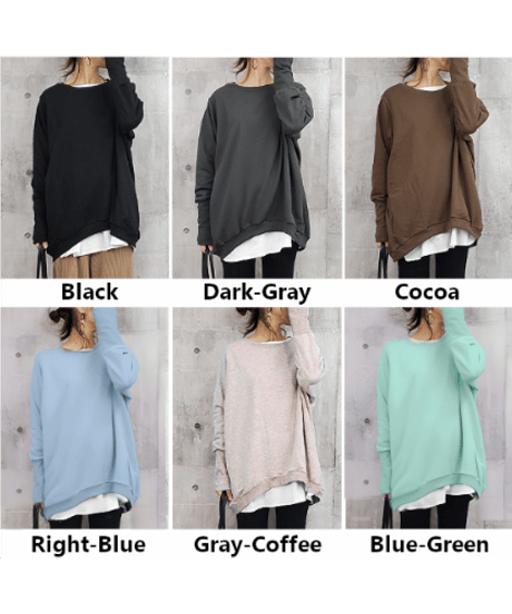 long ribbed sweatshirt  / 19color　hm2641