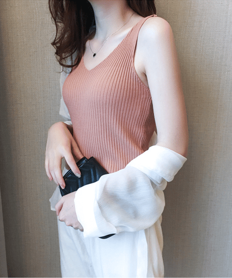 rib knit camisole / 8color　hm2902