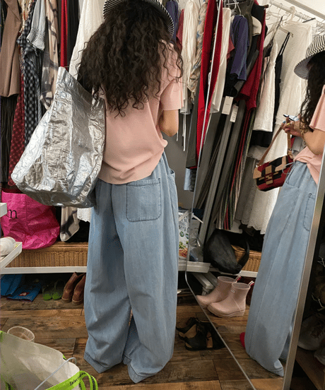 drawstring denim pants / 2color　hm2347