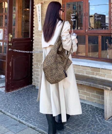 leopard wide tote bag　hm1994