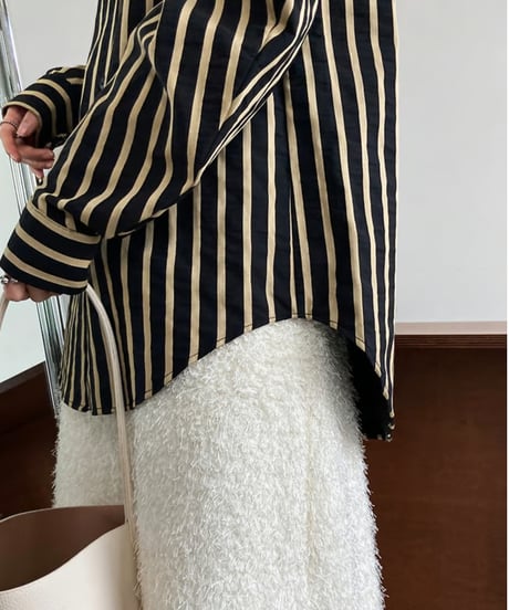 no-collar striped shirt / 2color　hm1678