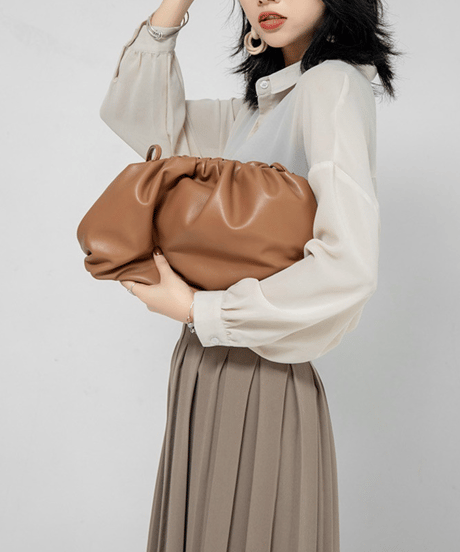gathered clutch bag / 7color　hm2831