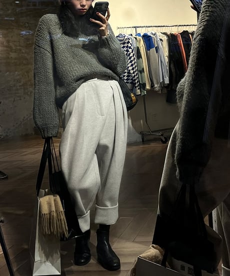 tucked cropped pants / 2color　hm1769