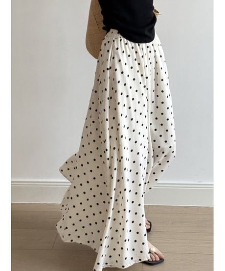 dot print a-line skirt / 2color　hm2268